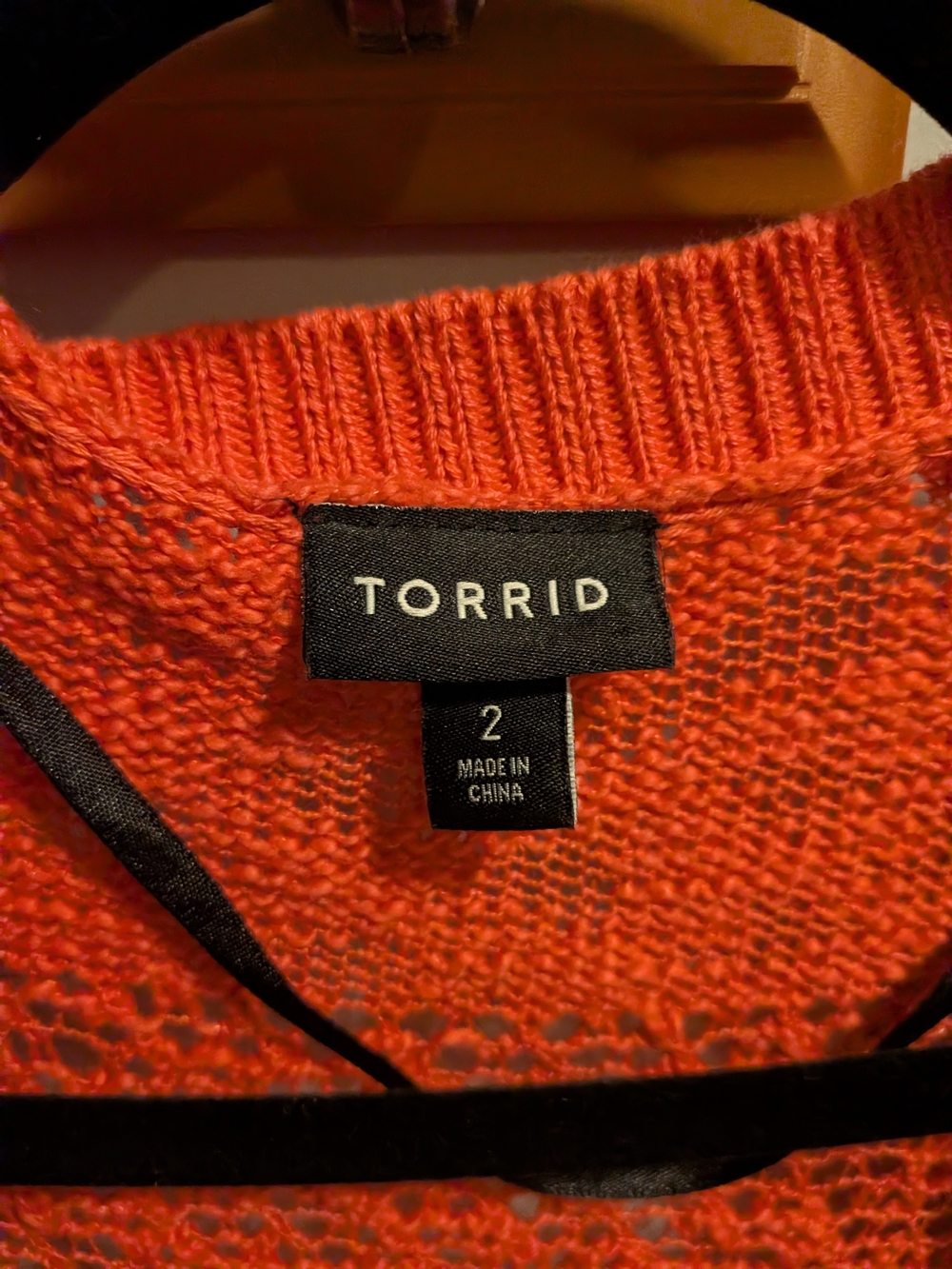 torrid Bright Coral Open-Knit Long Cardigan - Picture 2 of 8